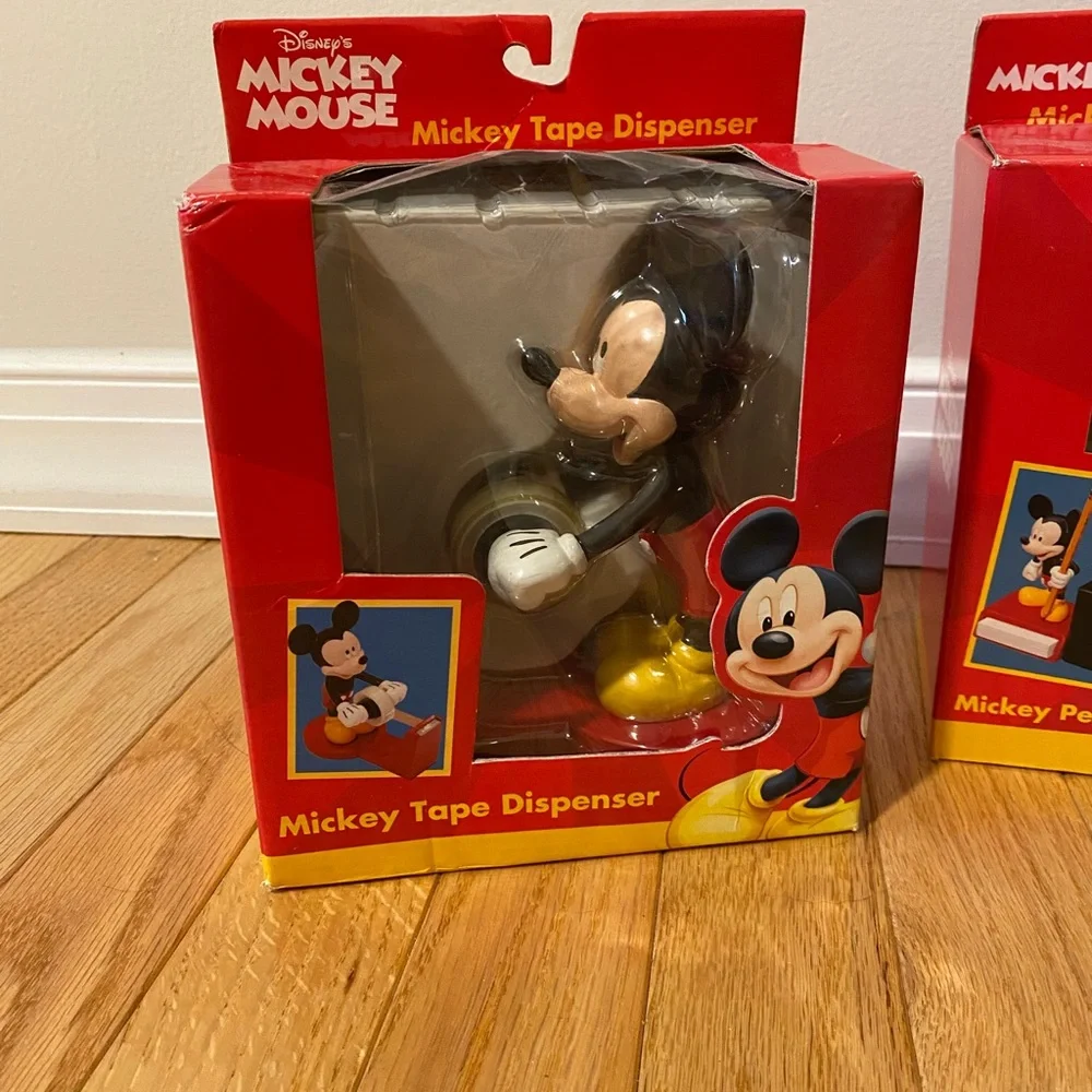 Vintage Retro Collectors Disney Mickey Mouse Red Desk Organizer Set - Picture 2 of 5